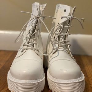 platform white boots